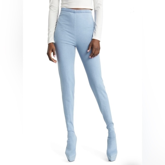 JEFFREY CAMPBELL 2-In-1 Pantaboots - Blue Denim - Sz - 8.5 - Picture 1 of 15
